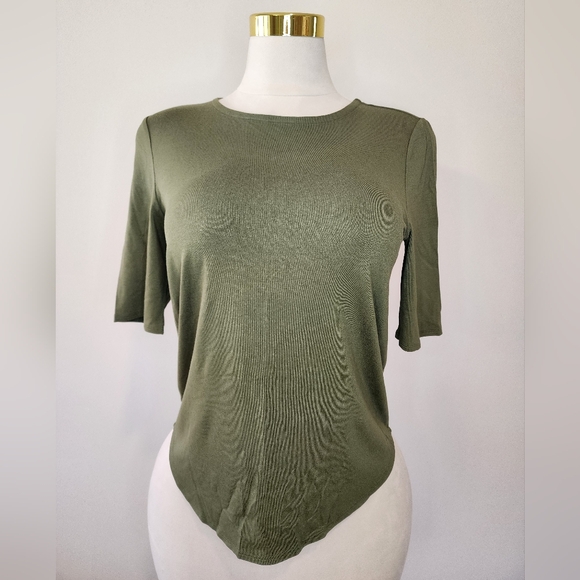 Cupio Tops - Cupio Cypress Green Cozy Short Sleeved Shirt